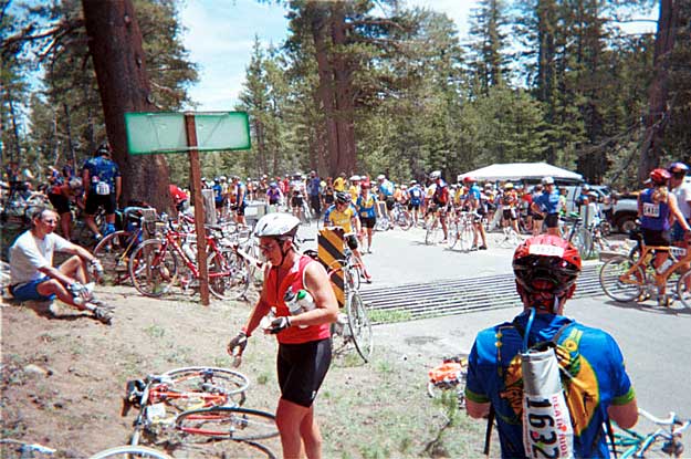 Brief stop at pass