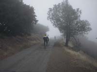 Climbing in fog